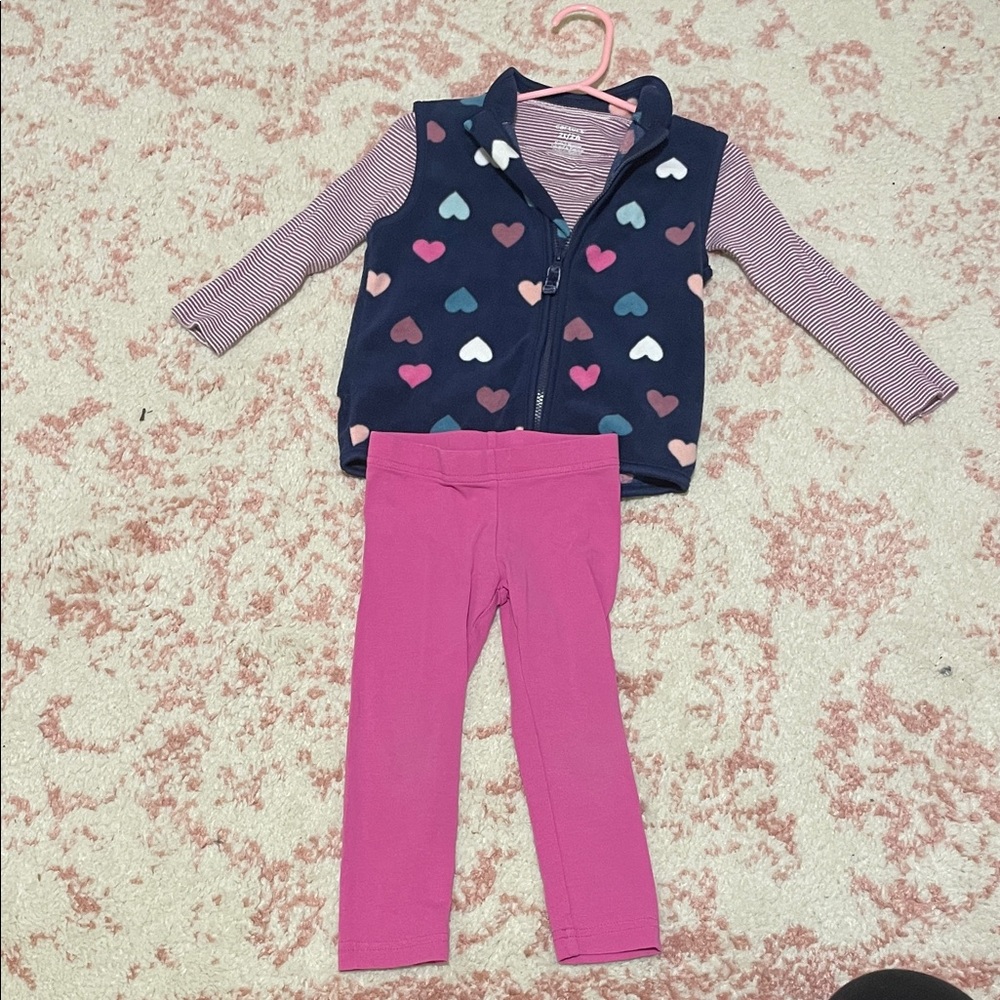 Carter's Navy and Pink Heart Matching Set